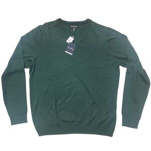 Jos. A. Bank Men's Dark Green Sweater 100% Merino Wool Tailored Fit XXL